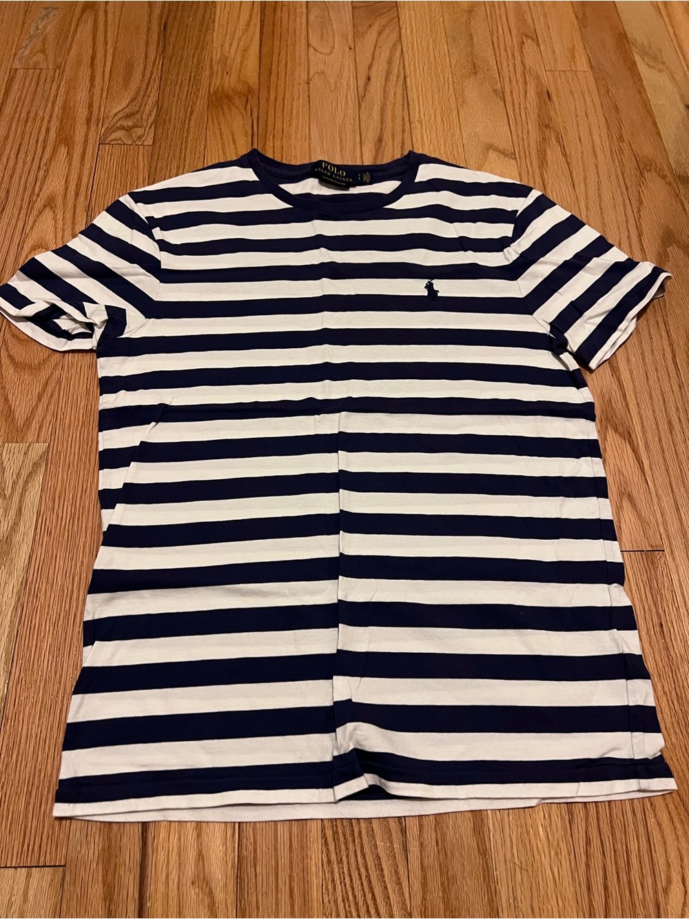 Polo by Ralph Lauren Navy & White Striped Short Sleeve Tee
